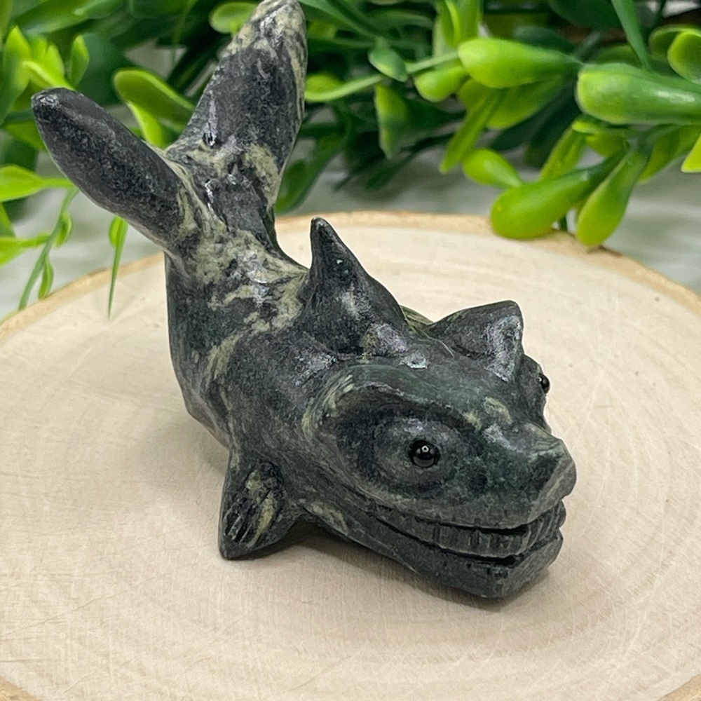 Nephrite Jade Shark Carving